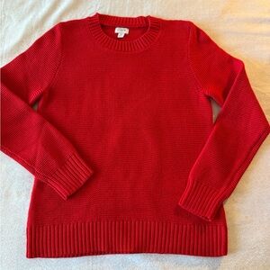 J. Crew Vibrant Red Crew Neck Sweater